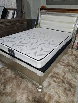 Queen Bed Frame with Upholstered Headboard Free delivery today