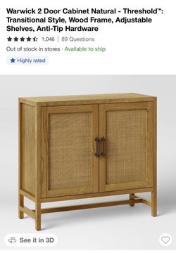 Threshold Warwick 2-Door Accent Cabinet – Natural Wood