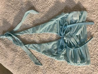 small turquoise halter Top