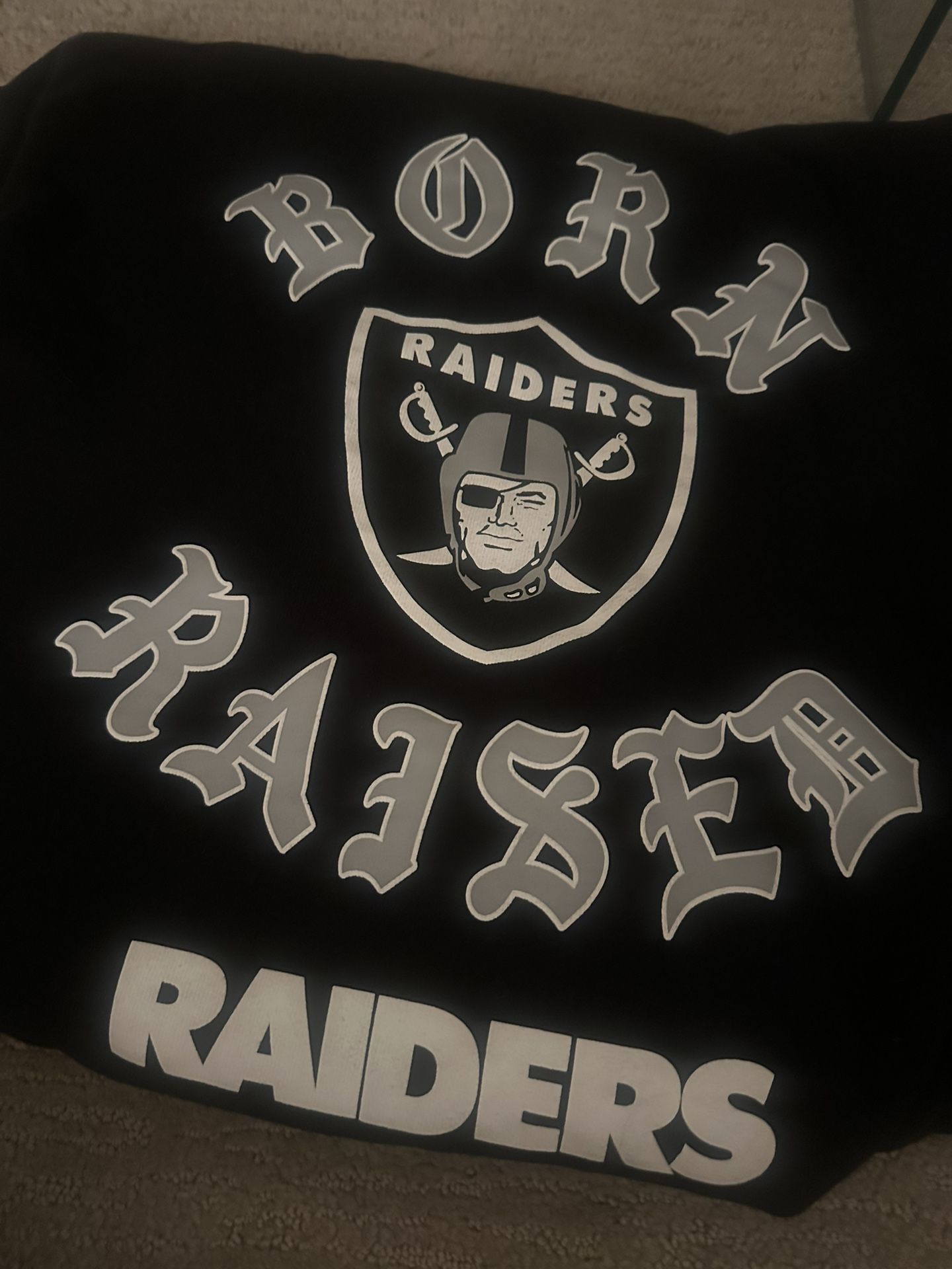 BLACK BORN X RAISER RAIDERS HOODIE • SIZE M