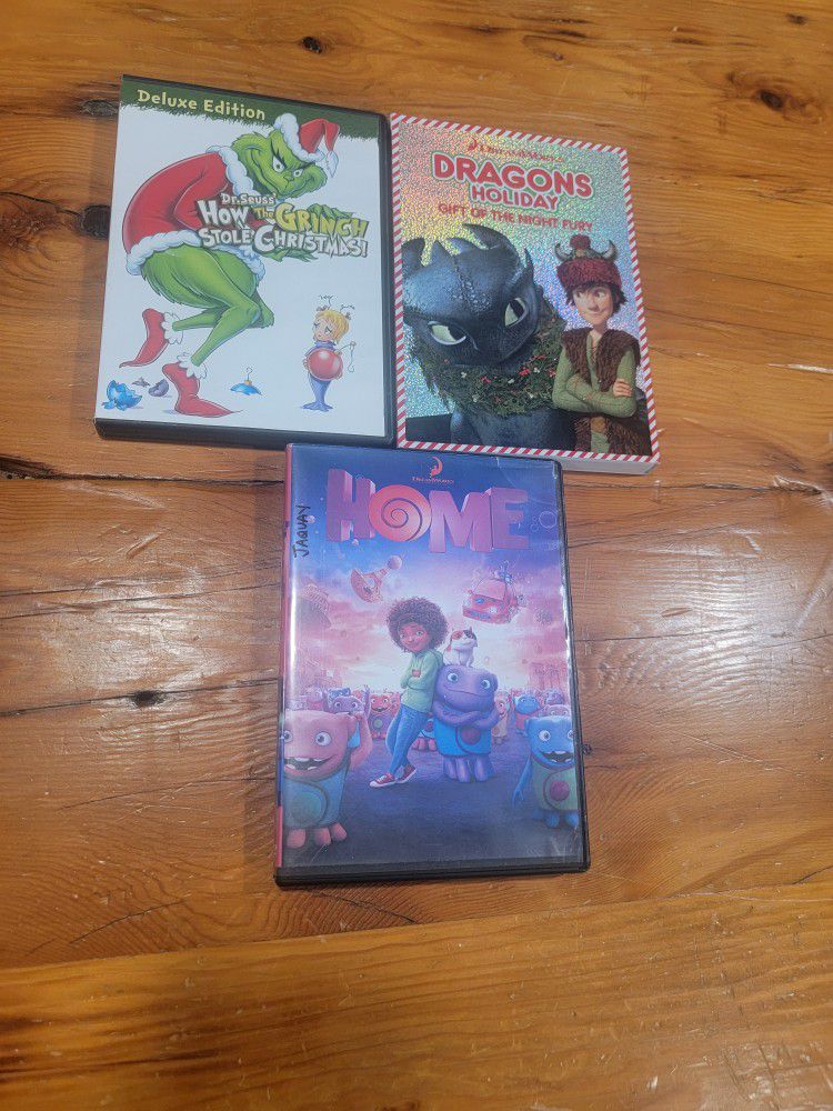 Dr. Seuss The Grinch, Dragons Holiday, & Home DVDs ~ DreamWorks, Christmas