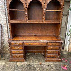  executive office desk with lighted hutch