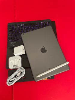 Apple IPad 9th Generation (10.2” Retina /Touch ID /IOS 26/ 2021 Model) 64GB with Pen, Keyboard & Accessories