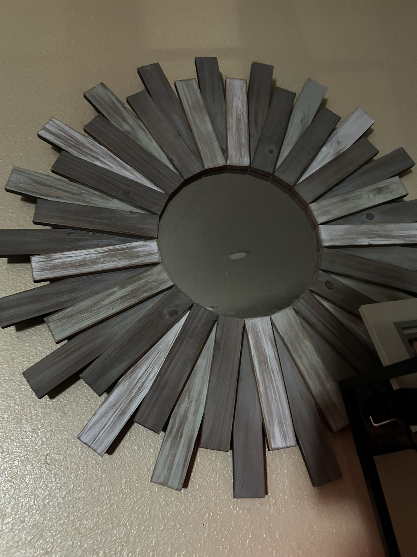 Sun Wooden Mirror Decoration