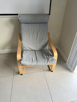 IKEA POÄNG Armchair with Gray Cushion