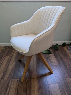 White Swivel Club Chair