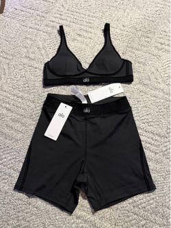 Black Alo Airbrush shorts Set
