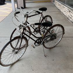 Vintage 1967 Schwinn Suburban His & Hers Bike 