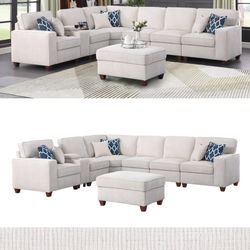 Brand New In Box! Sectional Sofa W/ottoman. 