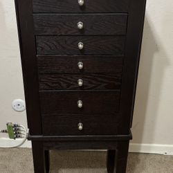 Black 6-drawer Wooden Armoire 