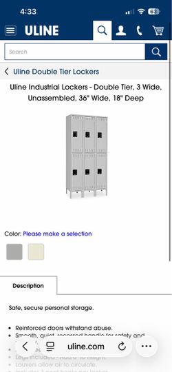 Uline set of 6 lockers - Usually $840 - new