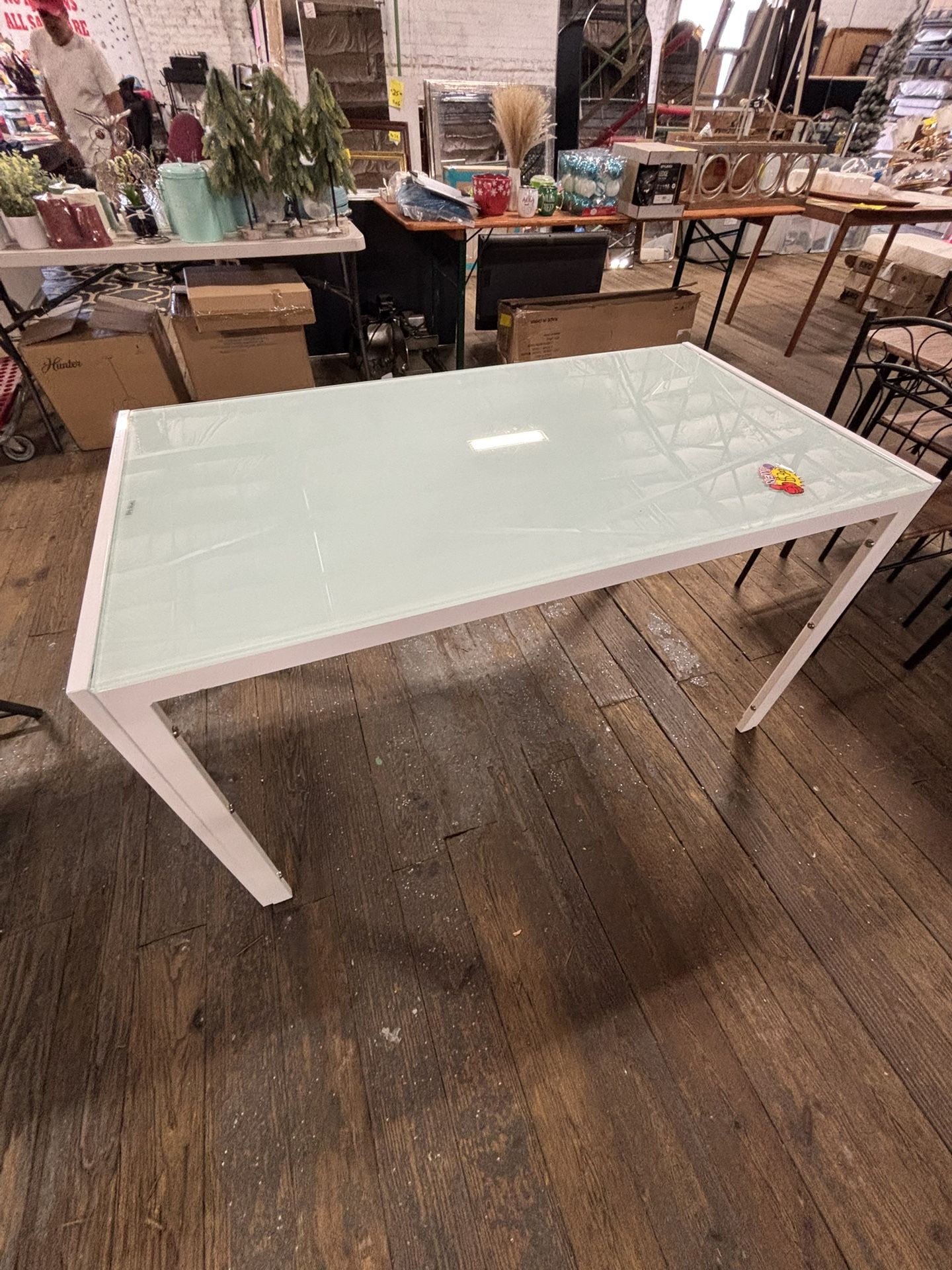Glass White IKEA Desk
