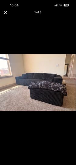 Black L shaped sectional couch