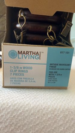 Martha Stewart Living 1-3/8" Wood Clip Rings 7 Pc Antique Mahogany