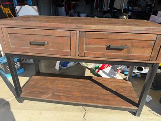Rustic Brown Signature Design by Ashley Johurst Rustic 2 Drawer Console Table