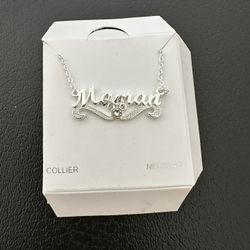 Disney Paris Silver 'Maman' (mother) Necklace, with diamond
