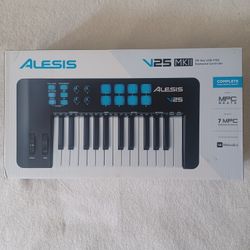 Alesis V25 MkII Midi Controller Keyboard w/usb charger cord