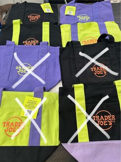 Trader Joe’s Halloween colored tote bags