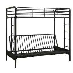 Twin-Over-Futon Bunk Bed, Black