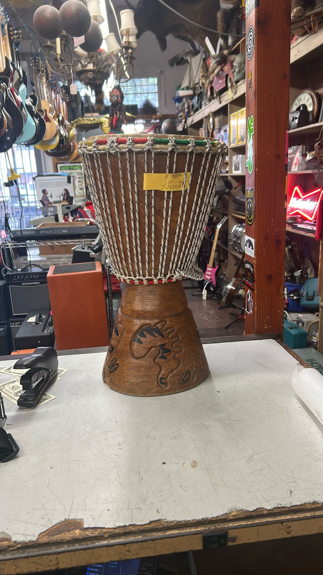 Djembe Hand Carved Wooden 10"