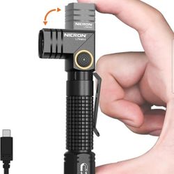 FlashlightEDC Flashlight Rechargeable, 90 Degree Flashlight with Magnet 400 High