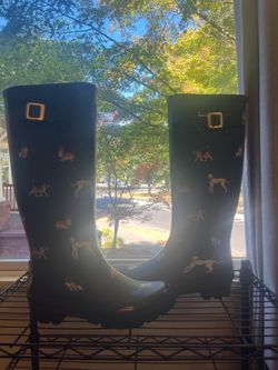 Dog Print Rainboots - Size 9