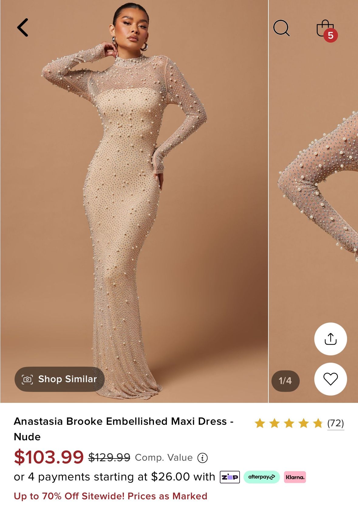 fashion nova nude dress Hexen Dress main image 1