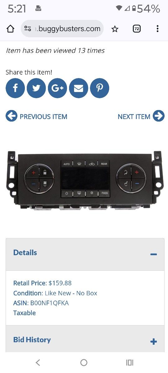 Lot # DO4649: Dorman 599-142 Front Remanufactured Climate Control Module Compatible with Select Chevrolet/GMC Models (OE FIX)