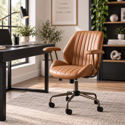 Brown Faux Leather Executive Office Chair