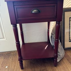 Red Side table/ Nightstand