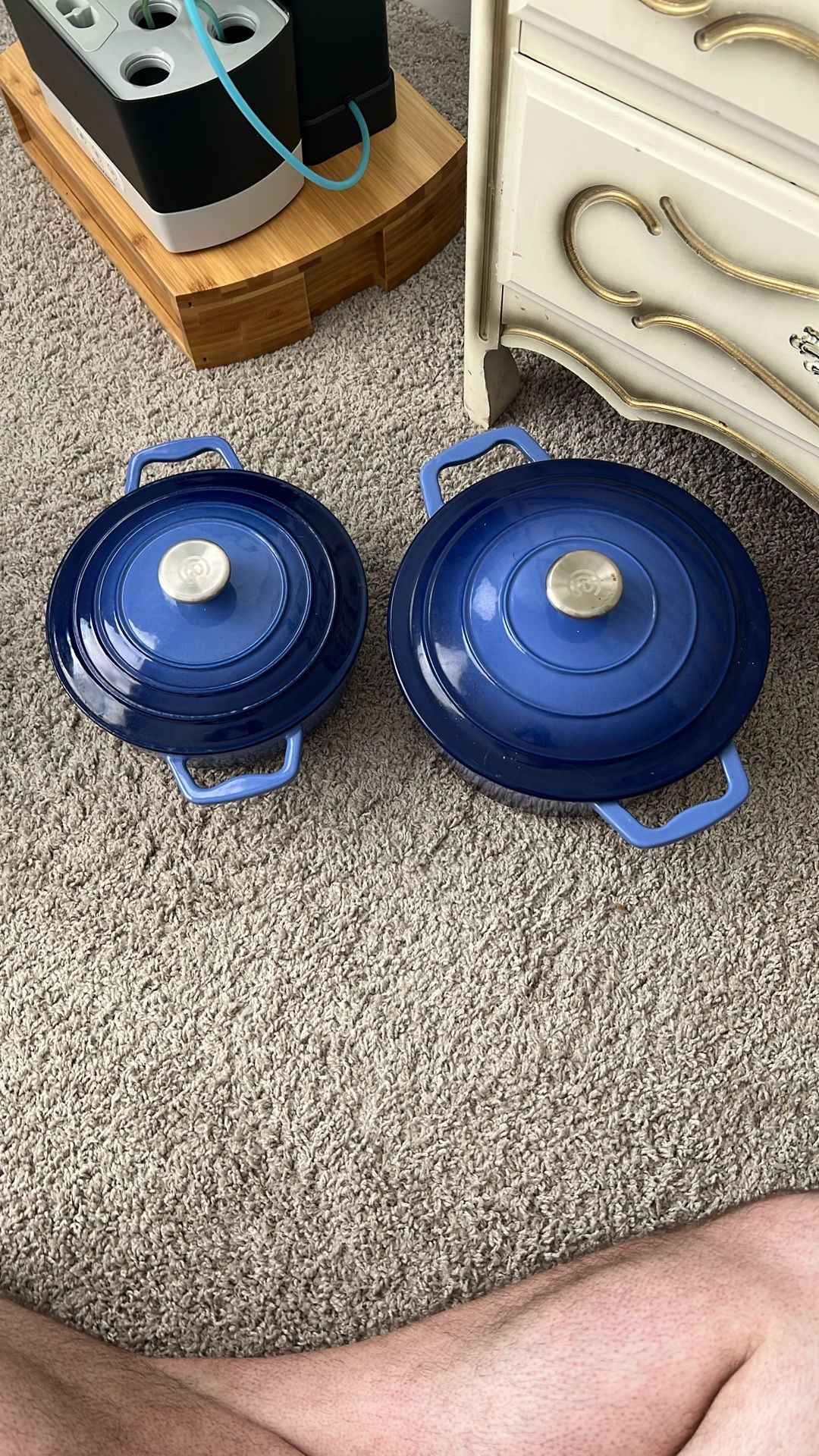 Curtis stone Ceramic Cast Iron Pots, 8 And 6 Qt