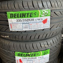 DELINTE D7 235/35ZR20 $101 EACH NEW 40K WARRANTY 235/35/20 ALL SEASON 235/35ZR/20 ULTRA HIGH PERFORMANCE 235/35R/20 TIRES