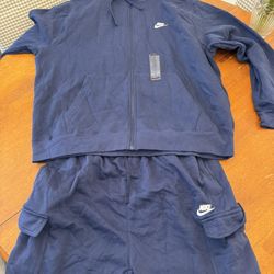 Nike Navy Blue Xl Pants Xxl Zip Hoodie Set New 