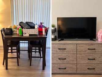 Dining set and 2 working TVS