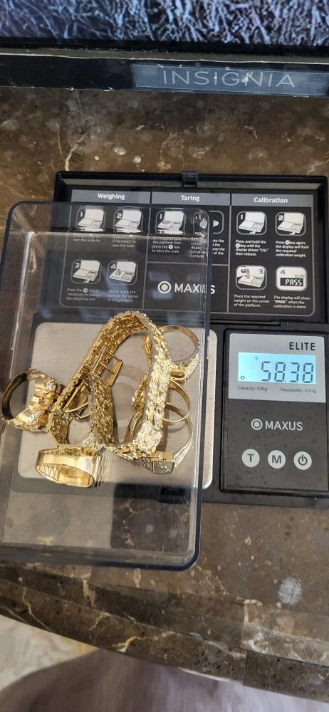 5 14k Solid Gold Rings N 14k Solid Gold Nugget Bracelet