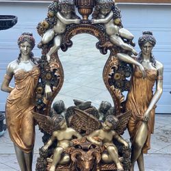 Monumental Bronze Sculptural Mirror and Fountain