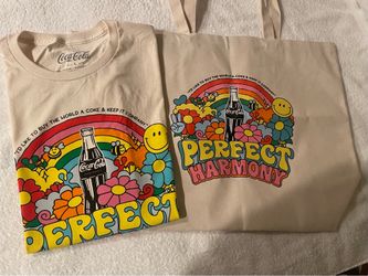 Vintage COKE TSHIRT AND TOTE BAG! size Large and new with tags!