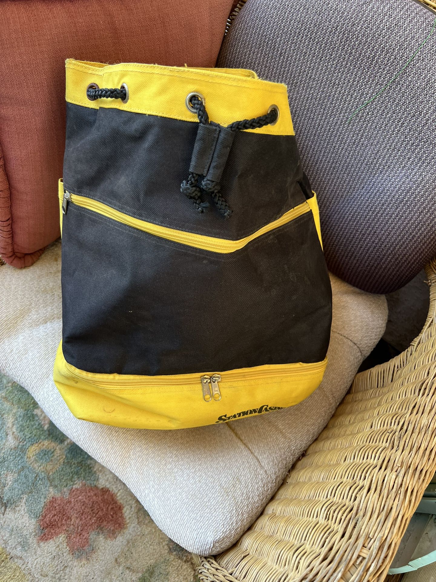 Drawstring Heavy Duty Canvas Duffle Bag / Backpacks / Gym Bag Airline Personal Carryon
