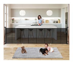 19.7ft Retractable Baby Gates Dog Gate - 236" Extra Wide Expandable Child Safety Gate,37" Tall