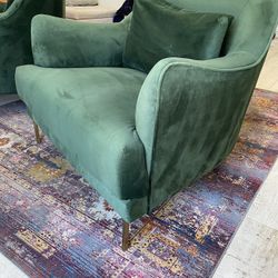 Emerald Green Velvet Oversized Accent Chairs(set Of 2)- World Market