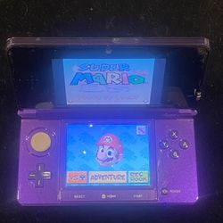Nintendo 3DS Midnight Purple + SUPER MARIO BROS 64 DS Game Cartridge 