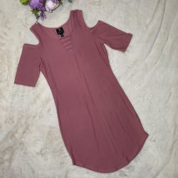 Derek Heart Pink Cold Shoulder Dress