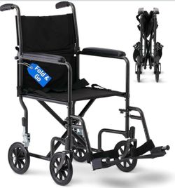 Light Wheelchair/ Transport Chair, 17" / New