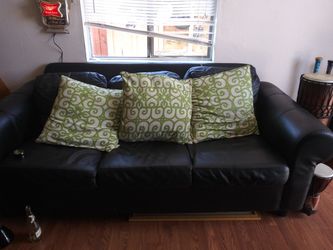 Black leather couch