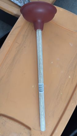 New 18” Handle X 5.5” Red Rubber Plunger