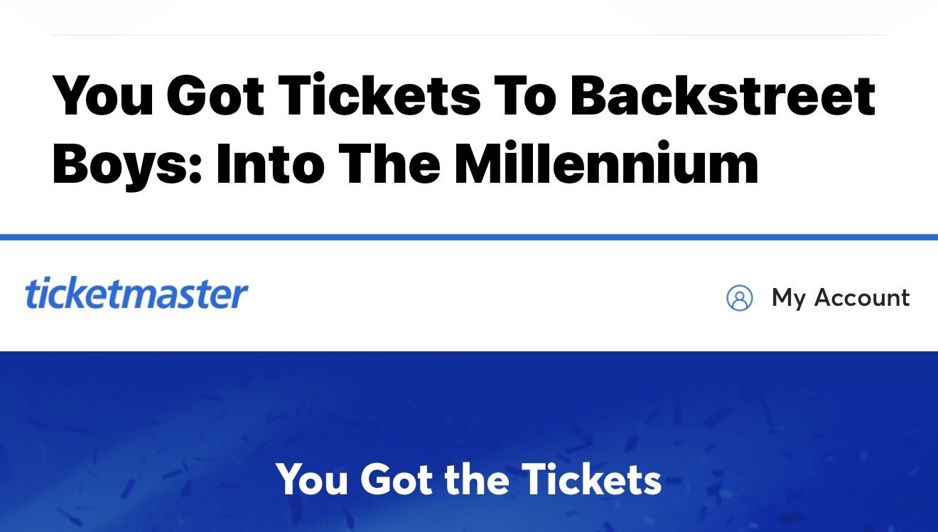 Tickets To Backstreet Boys: Into The Millennium