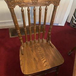 5 PC Solid Oak Table and Chairs