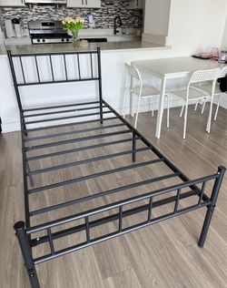 Twin Metal Bed Frame – Like New – Includes Original Box