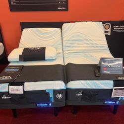 2 -Tempur Pedic Twin Size Mattress 2-Tempur Pedic Adjustable Base Smart Bed.
