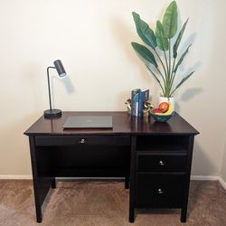 Mahogany Three-Drawer Desk